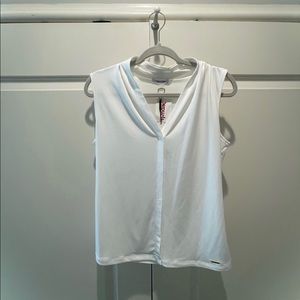 NWT Calvin Klein White Tank Top Blouse Size M